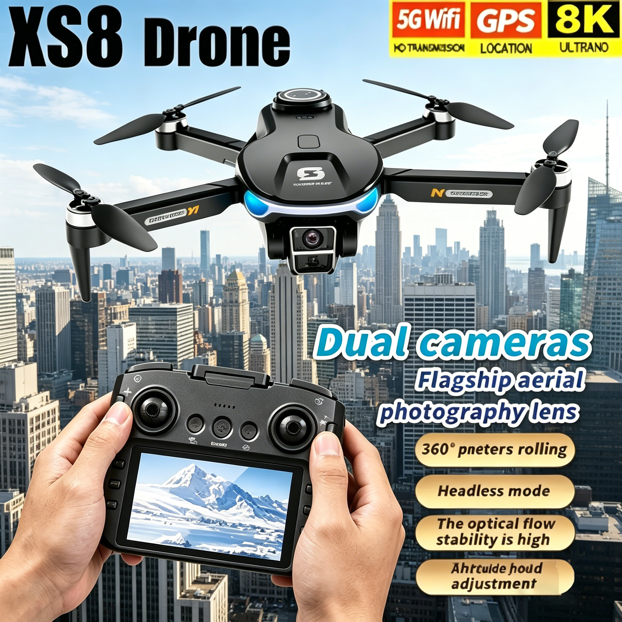 Drone Kit Professional - HD 8K Professional GPS Drone with