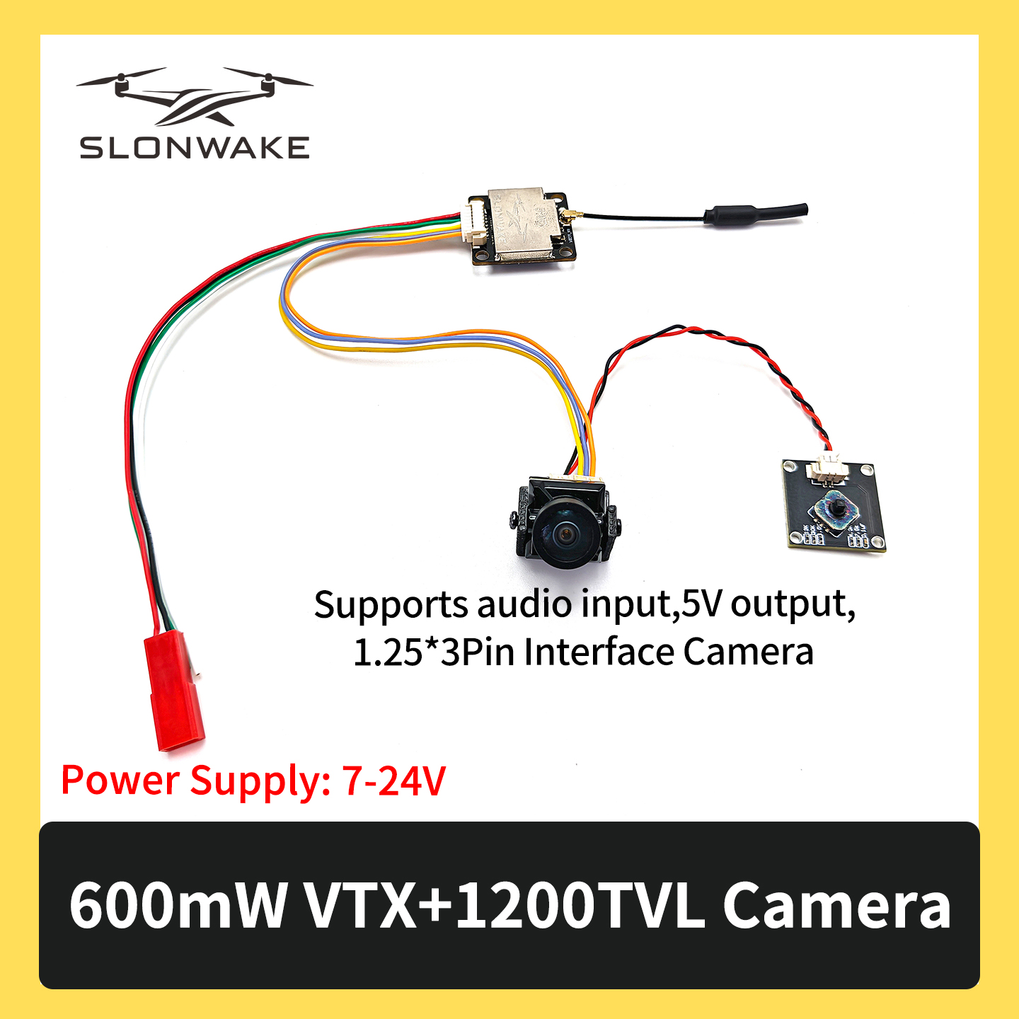 SLONWAKE 5.8G 600mW 7-24V FPV  - Drone Kit Fpv avaliação e preço