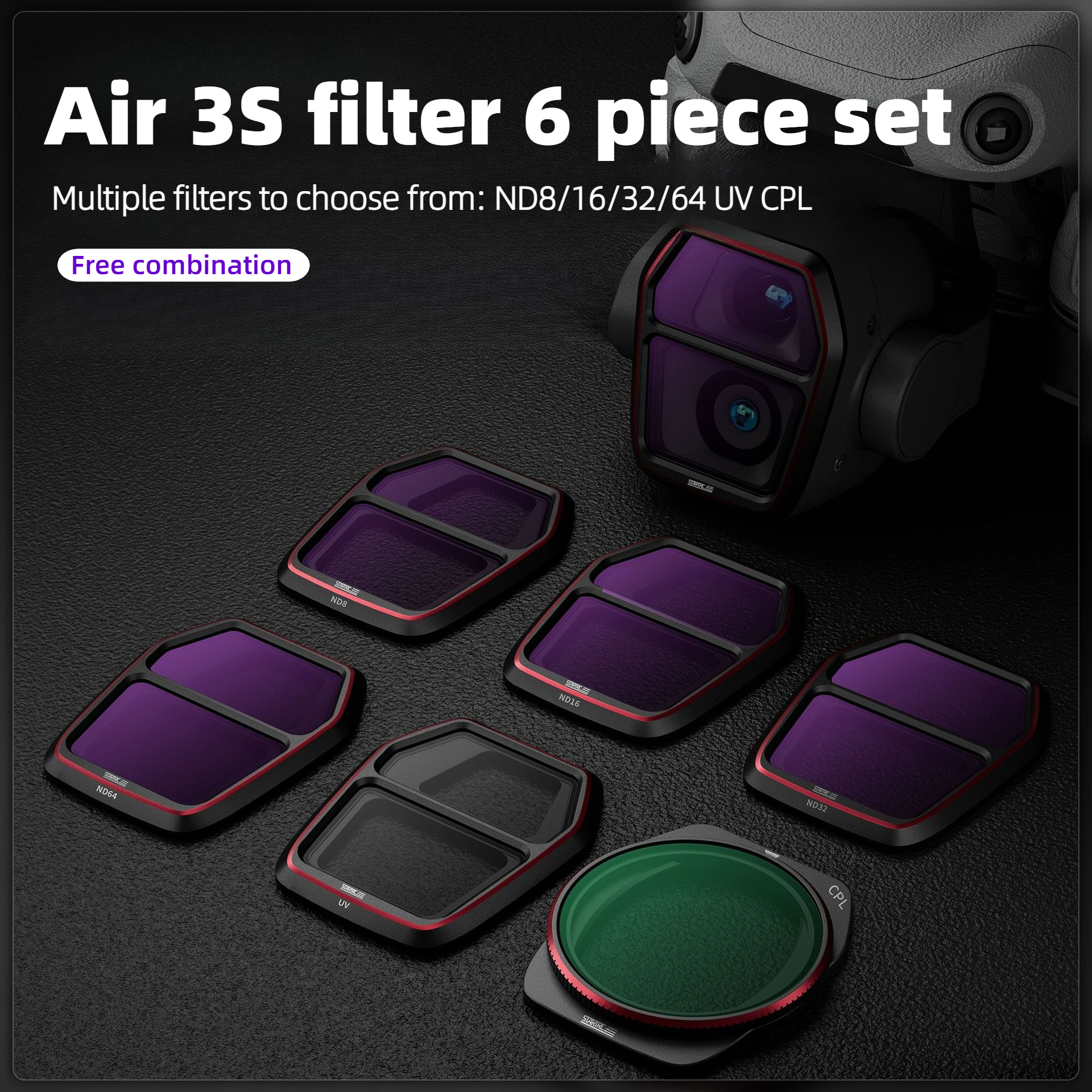 For DJI Air 3S Camera Lens Fil - Drone Kit Waterproof avaliação e preço