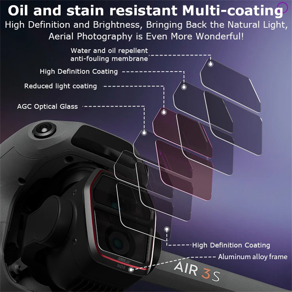 For DJI Air 3S Camera Lens Fil - Drone Kit Waterproof avaliação e preço